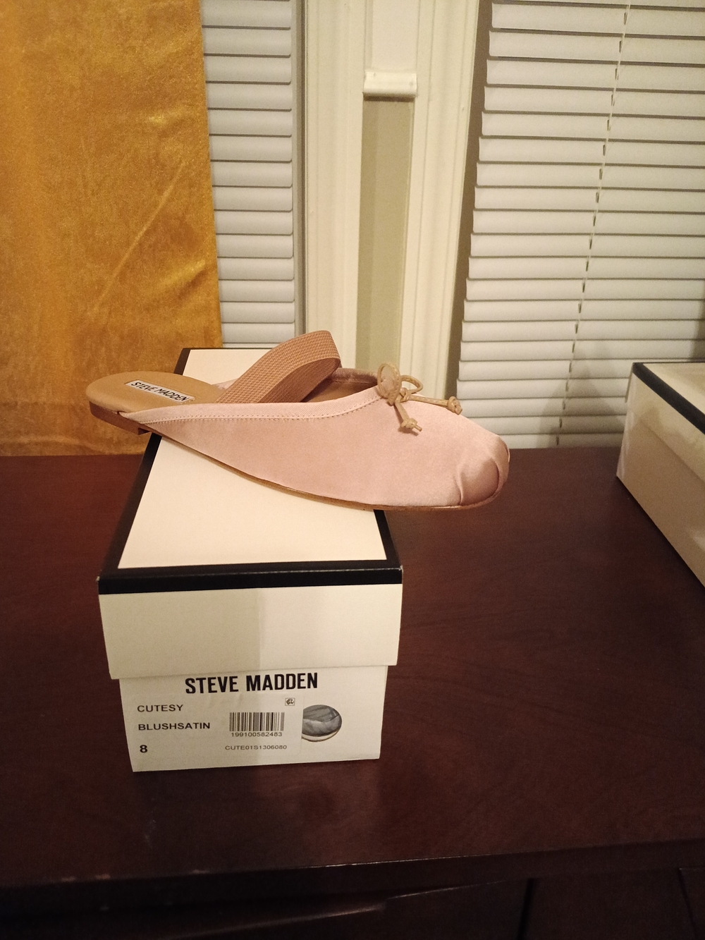 Steve Madden Pink Satin Slip-On Mule with Bow